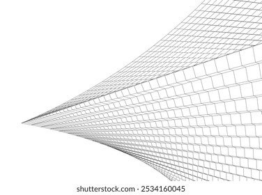 Architecture building 3d. Concept sketch.