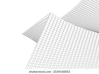 Construção de arquitetura 3d. Esboço conceitual.
