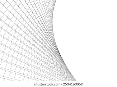 Construção de arquitetura 3d. Esboço conceitual.