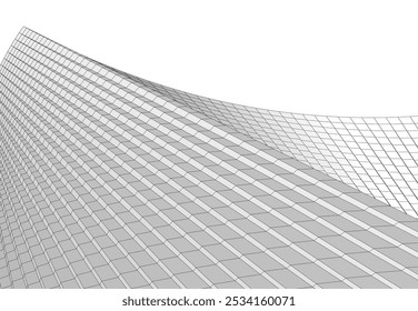 Architecture building 3d. Concept sketch.