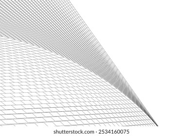 Architecture building 3d. Concept sketch.