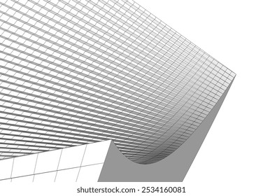 Edificio de arquitectura 3d. Boceto conceptual.