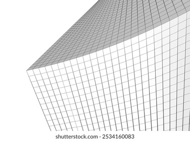 Edificio de arquitectura 3d. Boceto conceptual.