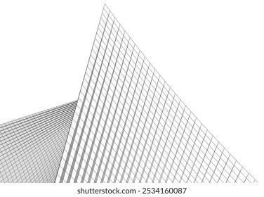 Architecture building 3d. Concept sketch.