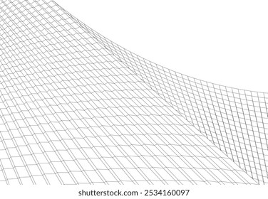 Construção de arquitetura 3d. Esboço conceitual.