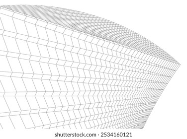 Edificio de arquitectura 3d. Boceto conceptual.