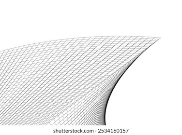 Construção de arquitetura 3d. Esboço conceitual.