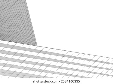 Architecture building 3d. Concept sketch.