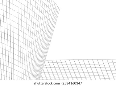 Architecture building 3d. Concept sketch.
