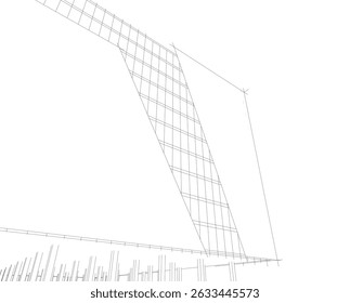 Architekturgebäude 3d. Konzeptentwurf.