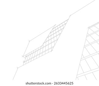 Construção de arquitetura 3d. Esboço conceitual.