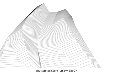 Architecture building 3d. Concept sketch.