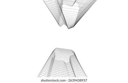 Architecture building 3d. Concept sketch.