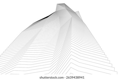 Architecture building 3d. Concept sketch.