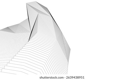 Architecture building 3d. Concept sketch.