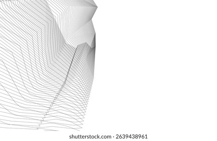 Architecture building 3d. Concept sketch.