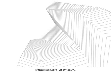 Architecture building 3d. Concept sketch.