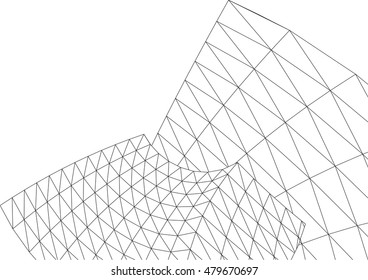 Architecture building 3d. Concept sketch.