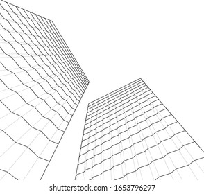 Architektur-Gebäude 3D-Konstruktionsdesign