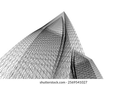 Architecture building 3d сoncept design.