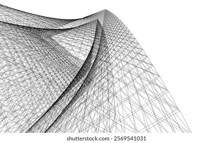 Architecture building 3d сoncept design.