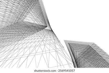 Architecture building 3d сoncept design.