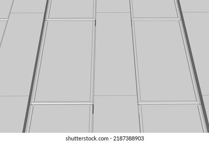 Architecture building 3d drawing vector illustration
