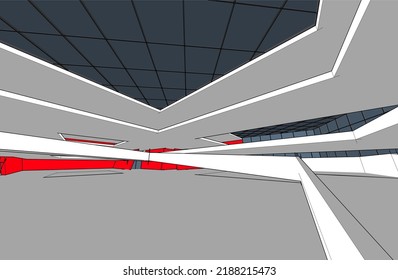 Arquitectura construyendo ilustración vectorial 3d