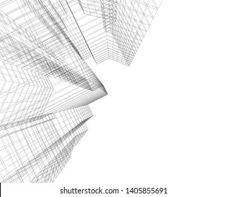architecture building 3d, geometric background