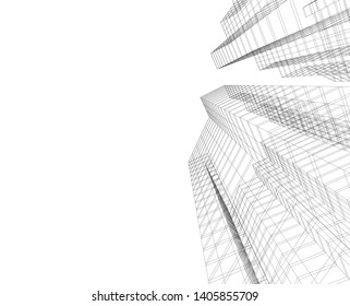 architecture building 3d, geometric background