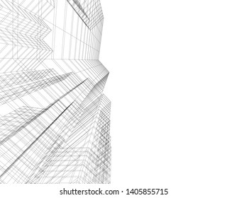 architecture building 3d, geometric background