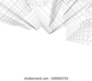 architecture building 3d, geometric background