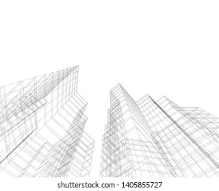 architecture building 3d, geometric background