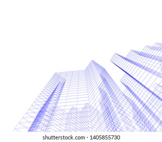 architecture building 3d, geometric background