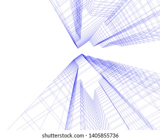architecture building 3d, geometric background