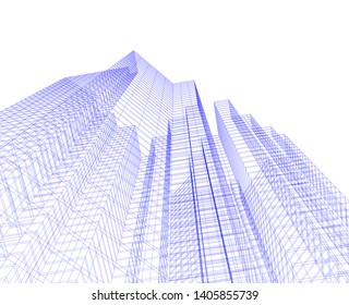 architecture building 3d, geometric background