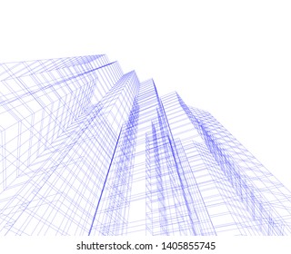 architecture building 3d, geometric background