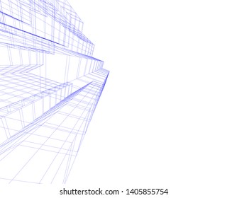 architecture building 3d, geometric background
