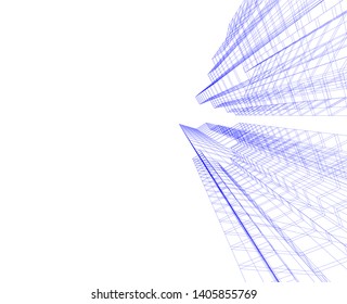 architecture building 3d, geometric background
