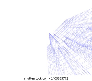 architecture building 3d, geometric background