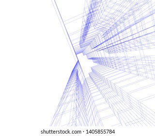 architecture building 3d, geometric background