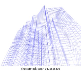 architecture building 3d, geometric background