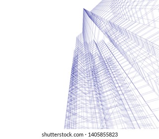 architecture building 3d, geometric background