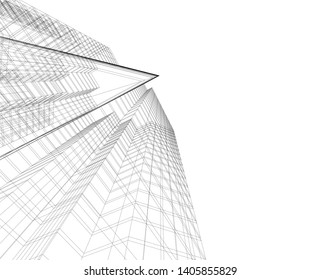 architecture building 3d, geometric background