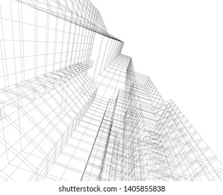 architecture building 3d, geometric background
