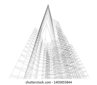 architecture building 3d, geometric background