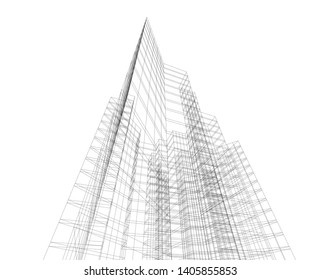 architecture building 3d, geometric background