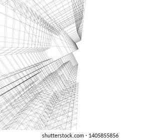architecture building 3d, geometric background