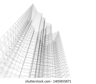 architecture building 3d, geometric background