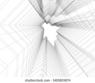 architecture building 3d, geometric background